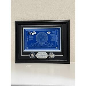 EPCOT 30th Anniversary LIMITED-EDITION Framed Blueprint #004 OOAK
